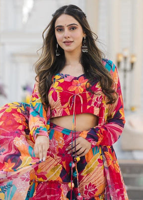 3 Pc Multicolor Readymade Silk Suit Set - Indian Silk House Agencies