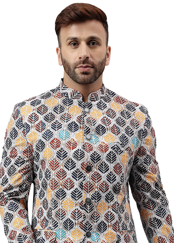 Multicolor Viscose Printed Blazer