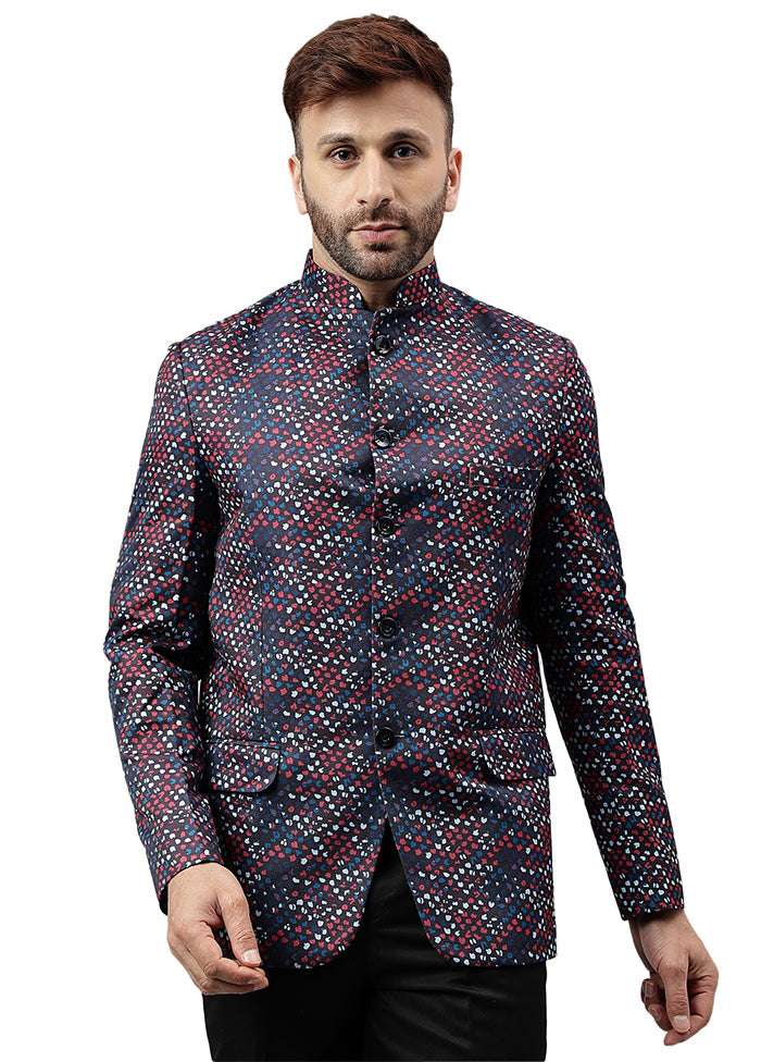 Multicolor Viscose Printed Blazer