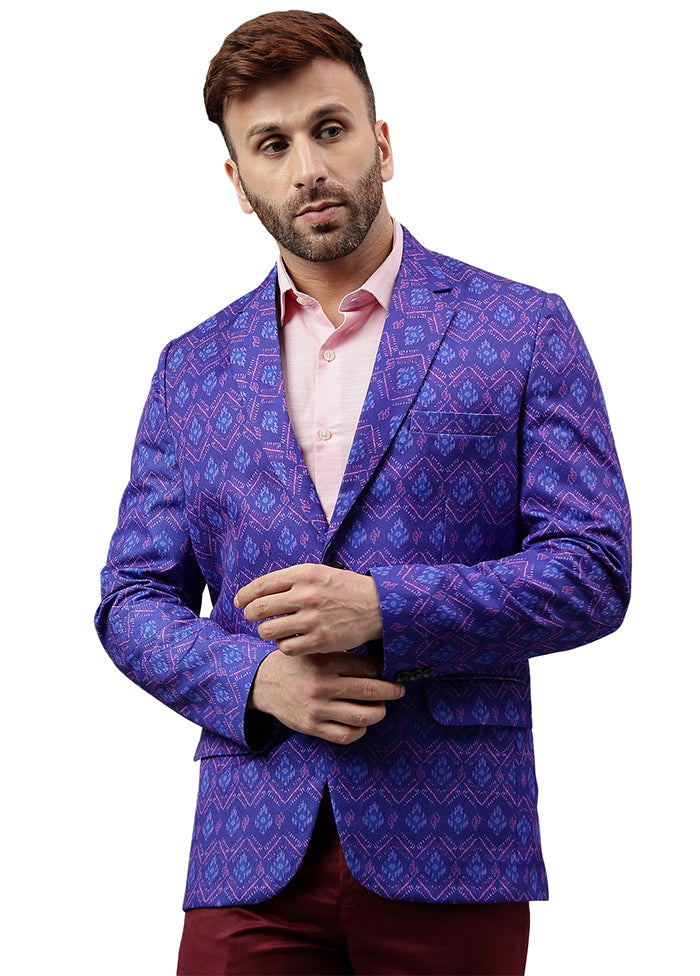 Multicolor Viscose Printed Blazer