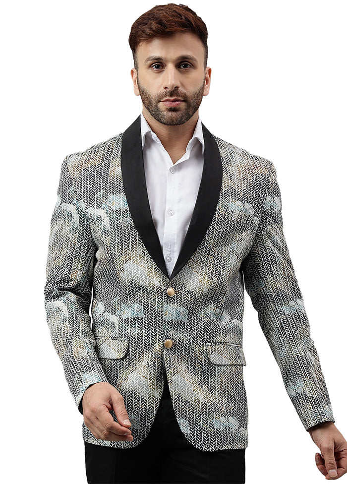 Multicolor Viscose Printed Blazer