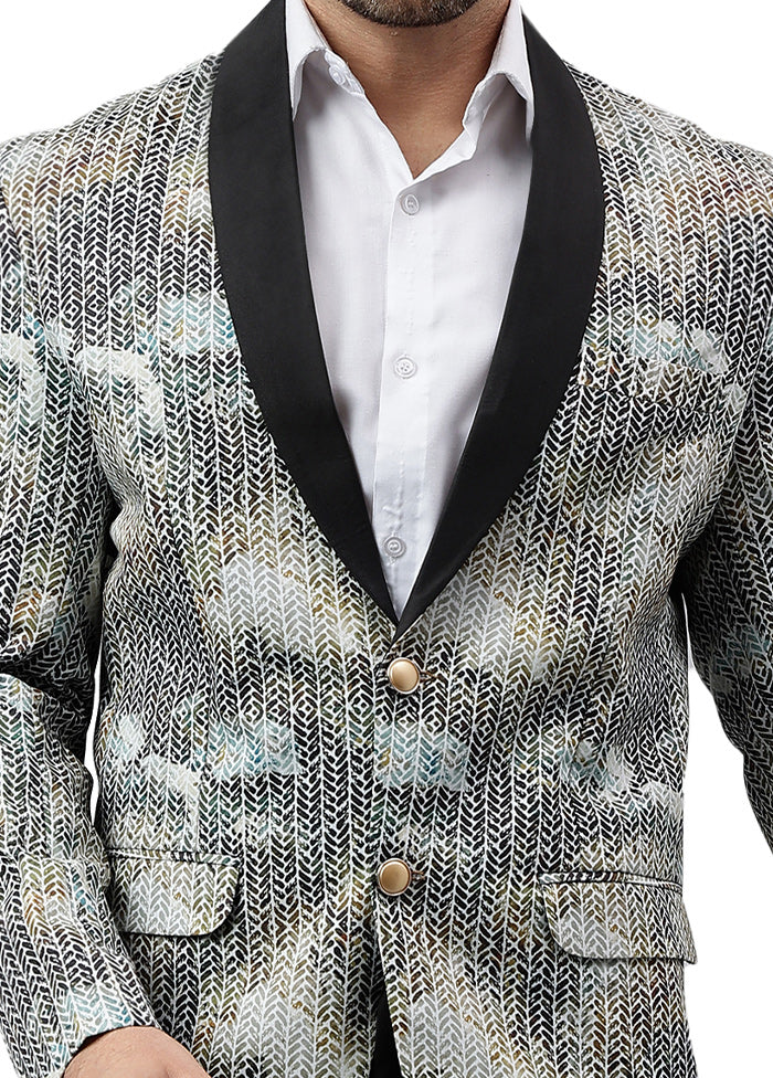 Multicolor Viscose Printed Blazer