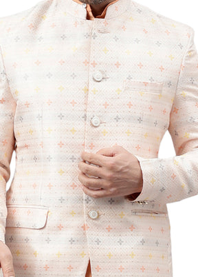 Peach Viscose Jacquard Blazer