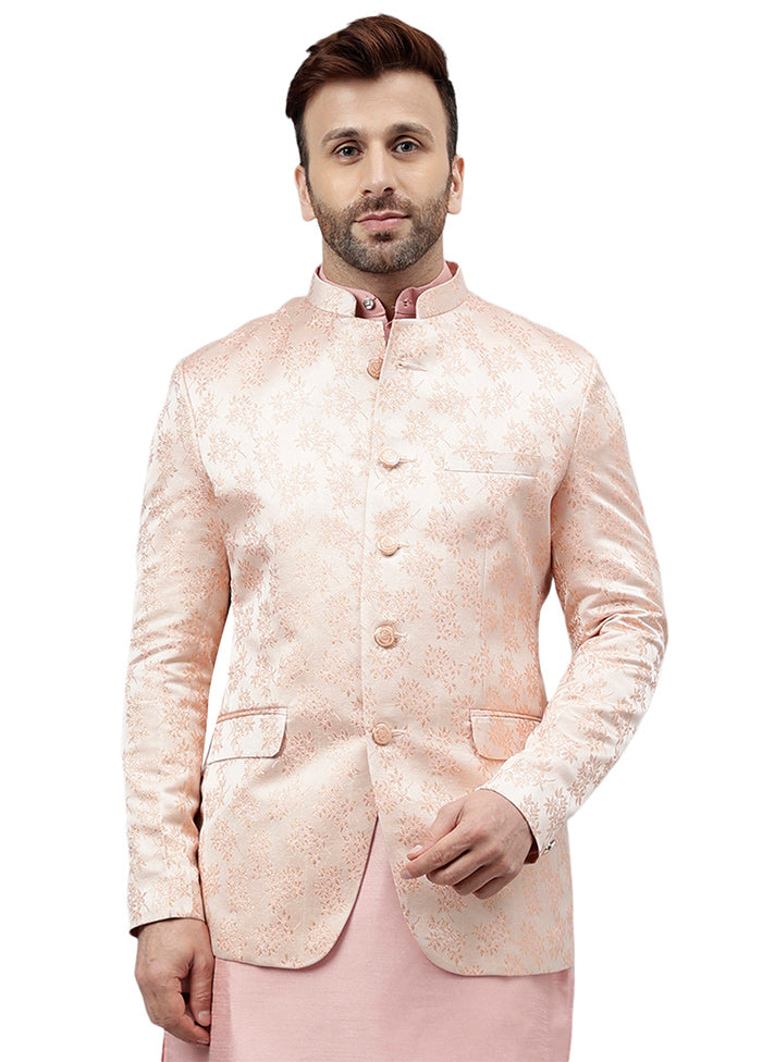 Pink Viscose Jacquard Blazer