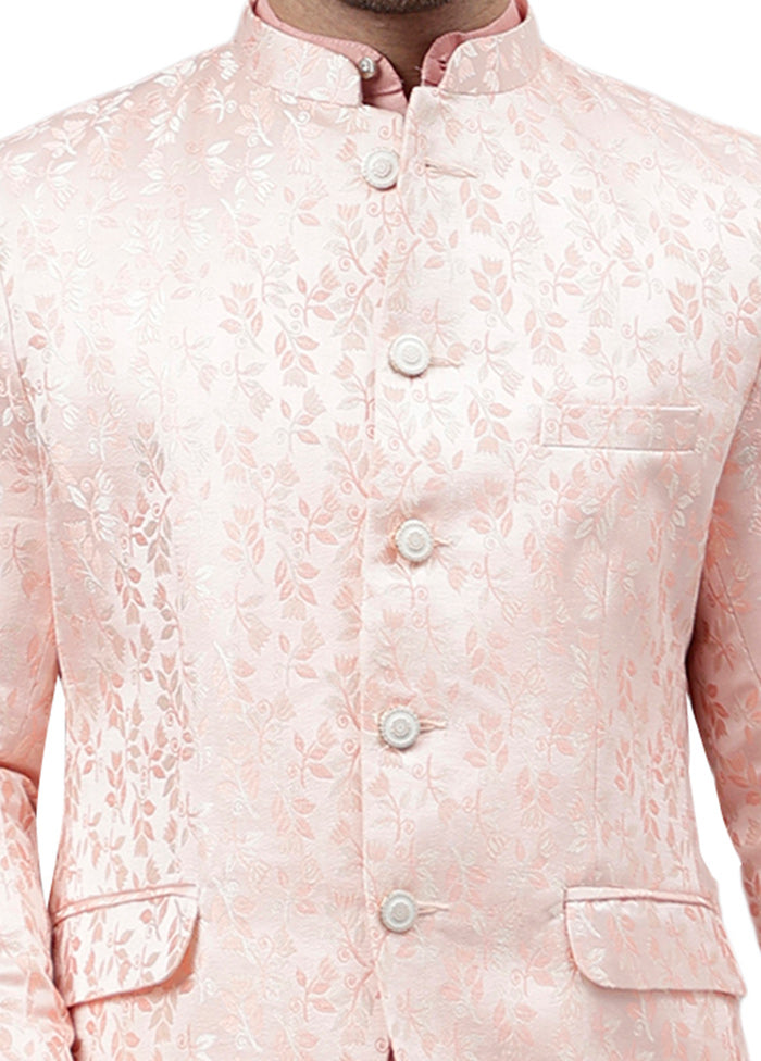 Pink Viscose Jacquard Blazer