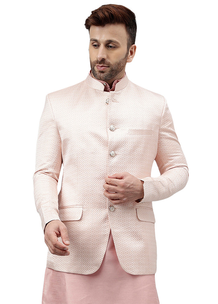 Pink Viscose Jacquard Blazer