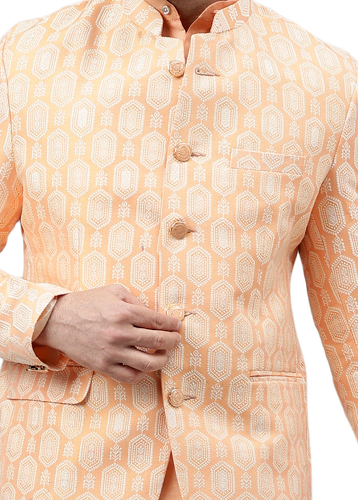 Peach Viscose Jacquard Blazer