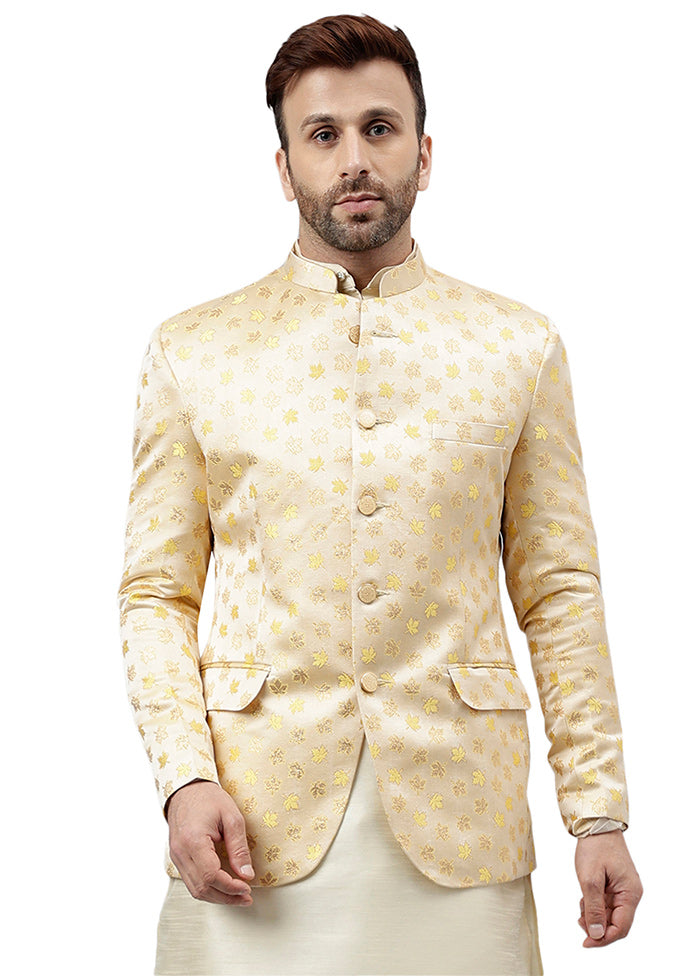 Cream Viscose Jacquard Blazer