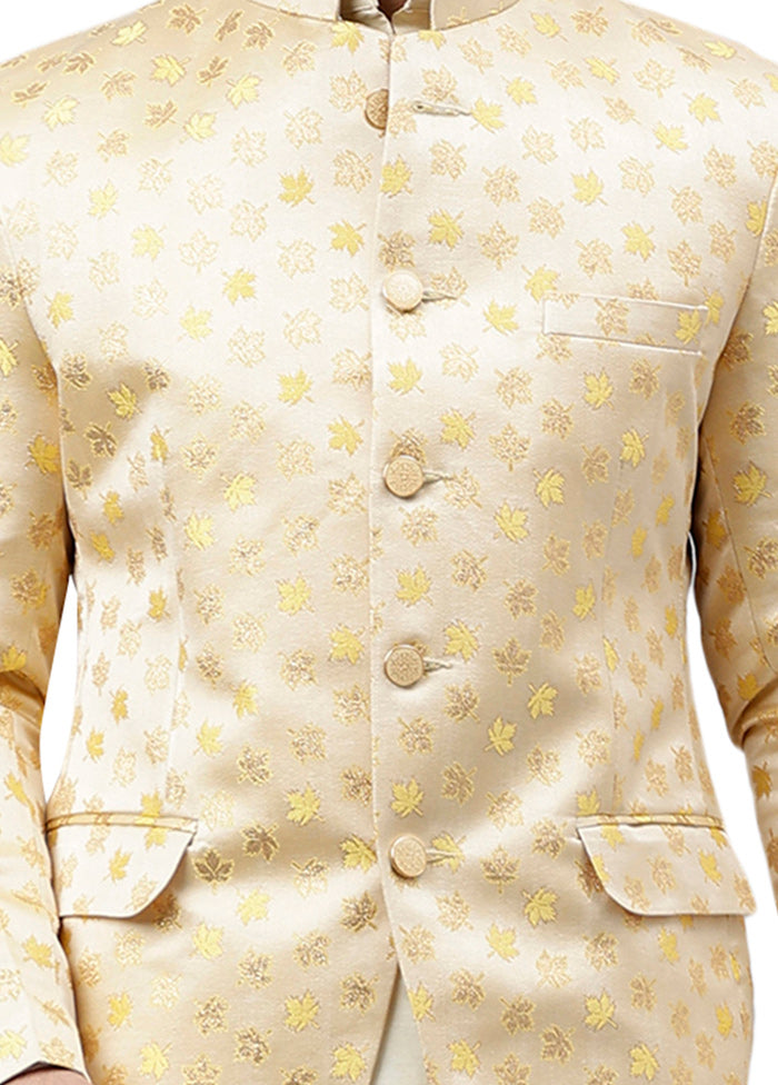 Cream Viscose Jacquard Blazer