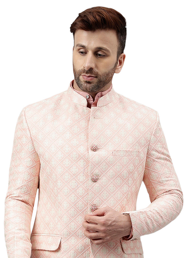 Pink Viscose Jacquard Blazer