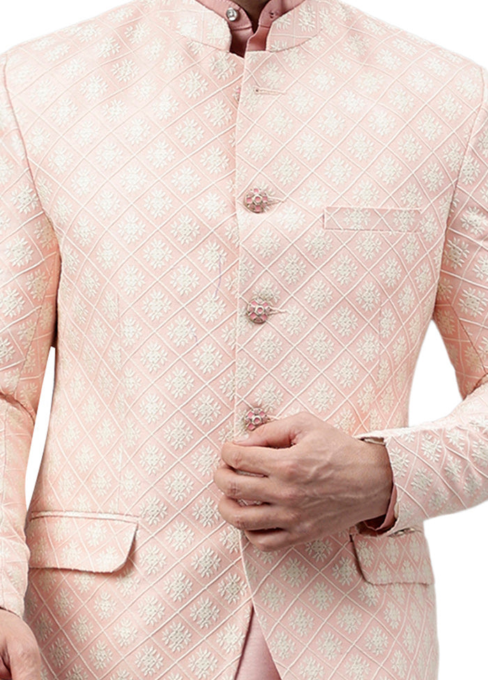 Pink Viscose Jacquard Blazer