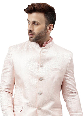 Pink Viscose Jacquard Blazer