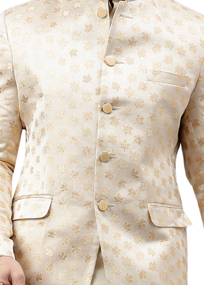 Cream Viscose Jacquard Blazer