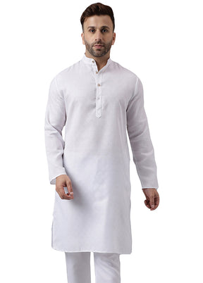 White Silk Jacquard Kurta