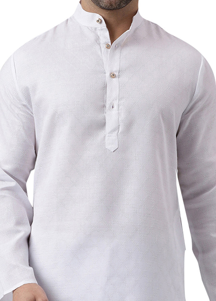 White Silk Jacquard Kurta