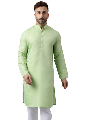 Pista Green Silk Jacquard Kurta