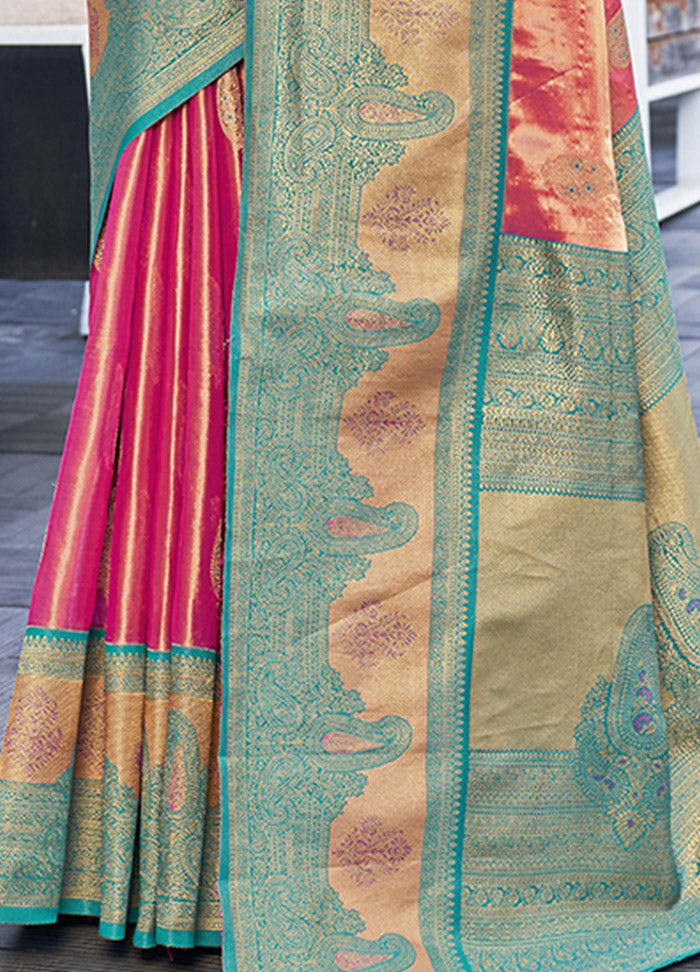 Pink Silk Saree With Blouse Piece - Indian Silk House Agencies