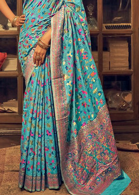 Firoza Banarasi Silk Saree With Blouse Piece