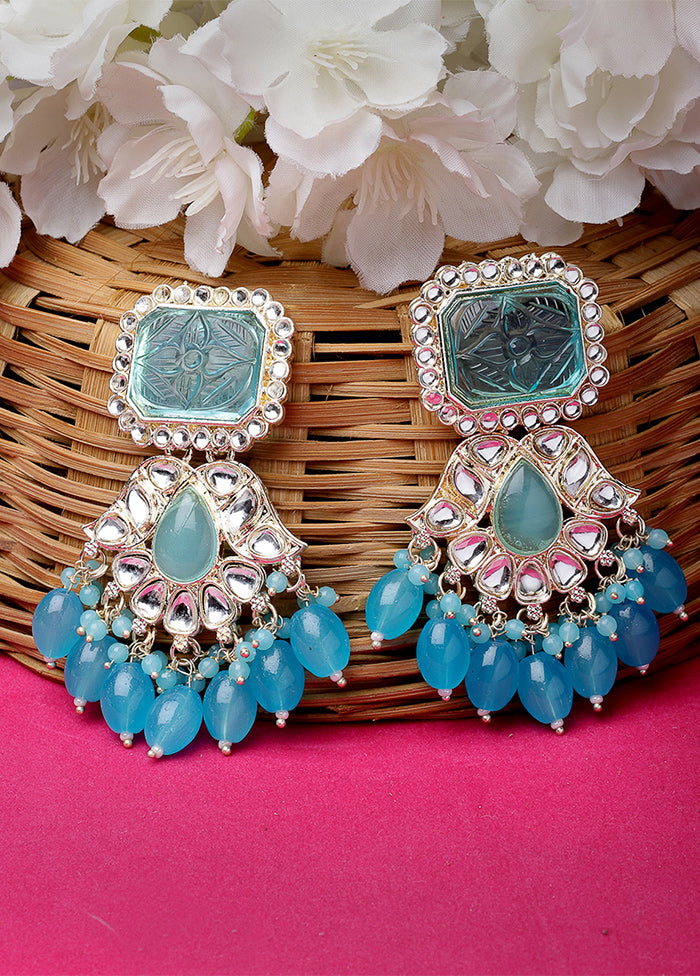 Blue Alloy Glossy Earrings