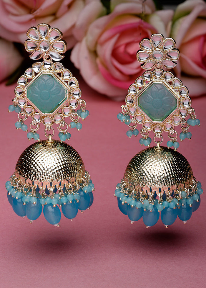 Blue Alloy Glossy Earrings