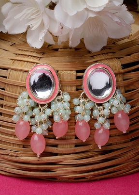 Pink Alloy Glossy Earrings