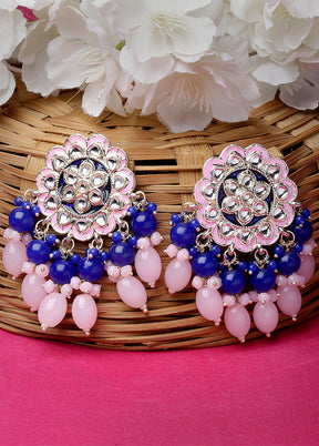 Blue Alloy Glossy Earrings