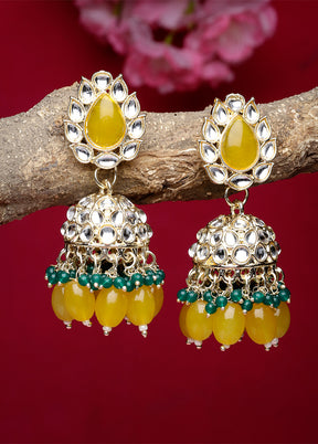 Green Alloy Glossy Earrings