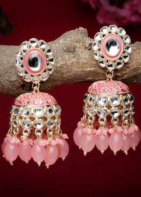 Pink Alloy Glossy Earrings