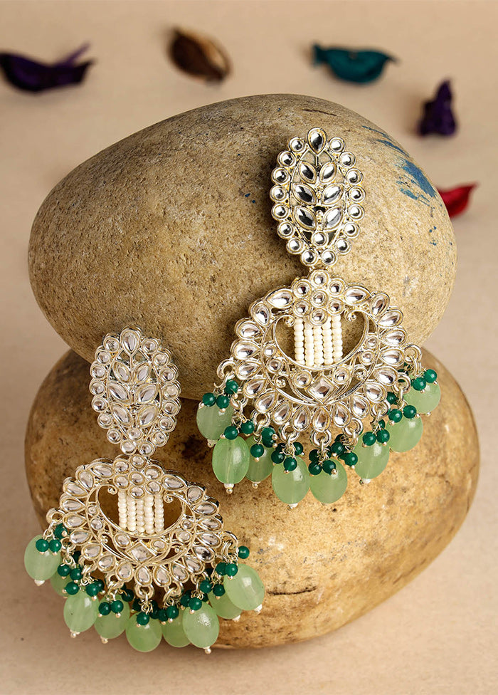 Green Alloy Glossy Earrings