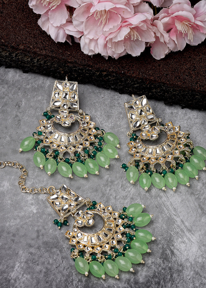 Green Alloy Glossy Jewellery Set