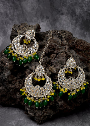 Green Alloy Glossy Jewellery Set