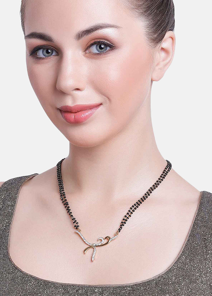 Gold And Rhodium Plated Sterling Mangalsutra Necklace - Indian Silk House Agencies