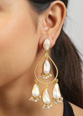 Golden Baroque Statement Earrings - Indian Silk House Agencies
