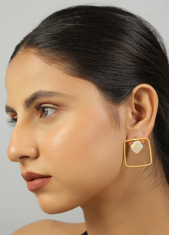 Golden Gold Plated Baroque Earrings - Indian Silk House Agencies