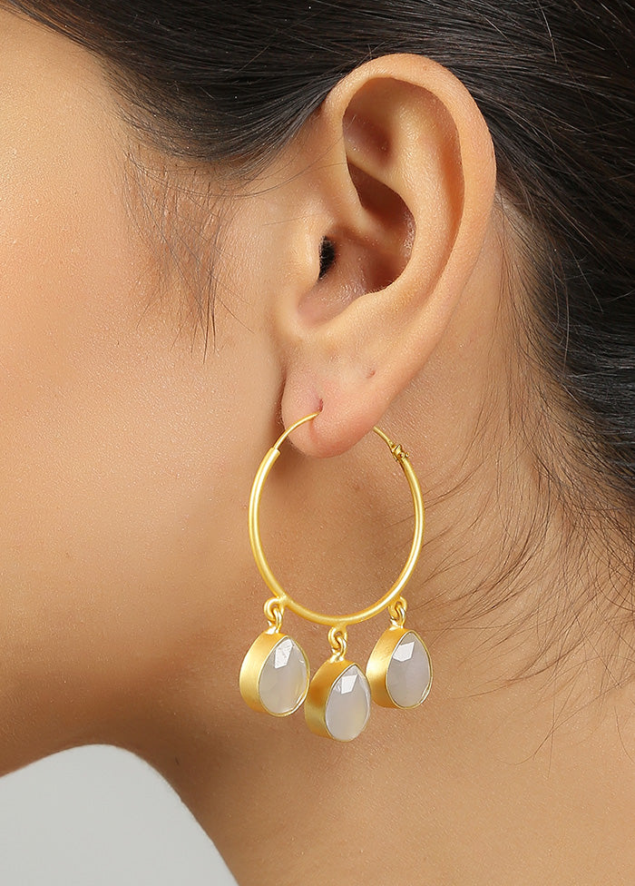 Golden Classic Gold Hoop Earrings - Indian Silk House Agencies
