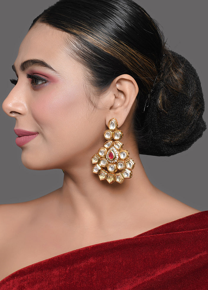 Handcrafted Kundan Studded Gold Toned Earring - Indian Silk House Agencies
