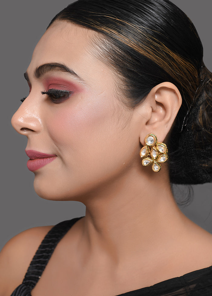 Gold Tone Handcrafted Kundan Earrings - Indian Silk House Agencies