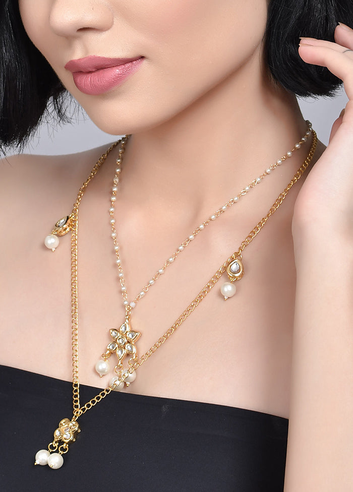 Multilayered Kundan Embellished Necklace - Indian Silk House Agencies