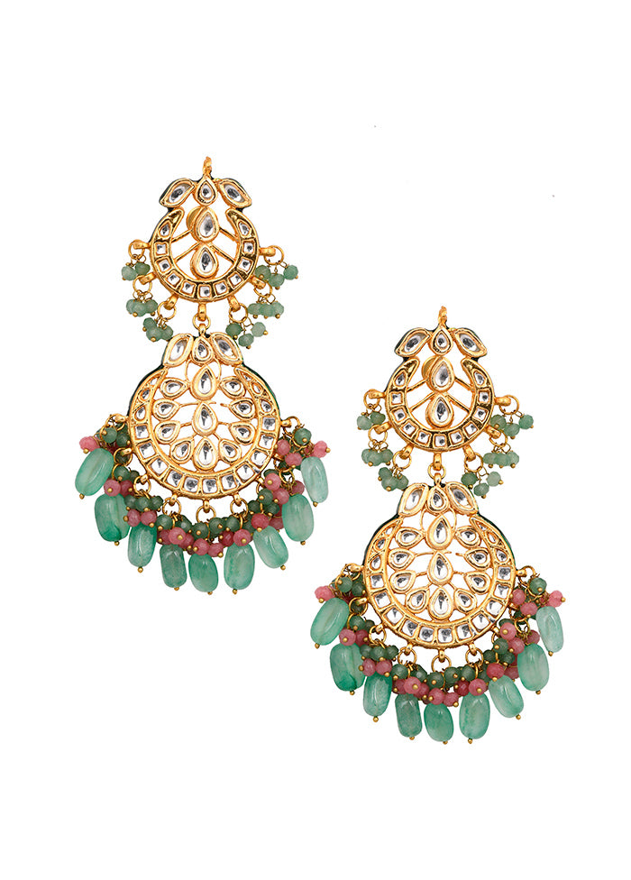 Sea Green Handcrafted Kundan Earrings - Indian Silk House Agencies