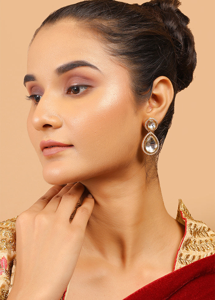 Uncut Kundan Polki Drop Earrings - Indian Silk House Agencies