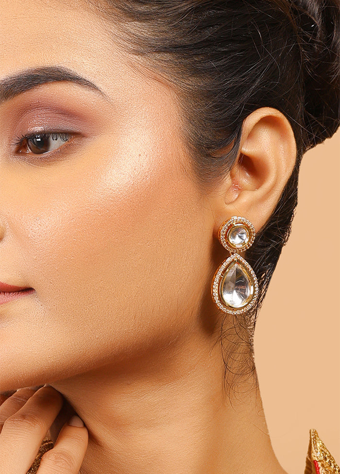 Uncut Kundan Polki Drop Earrings - Indian Silk House Agencies