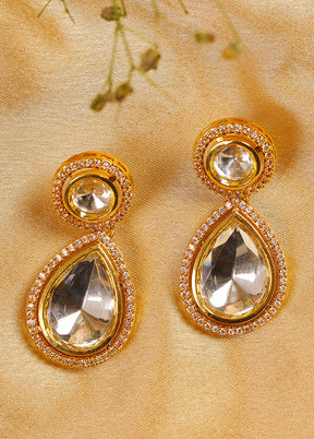 Uncut Kundan Polki Drop Earrings - Indian Silk House Agencies