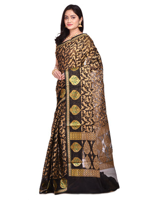 Black Cotton Saree With Blouse Piece