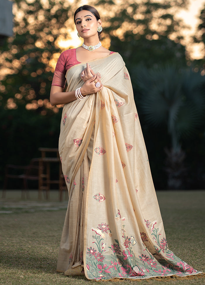 Pink Silk Saree With Blouse Piece - Indian Silk House Agencies