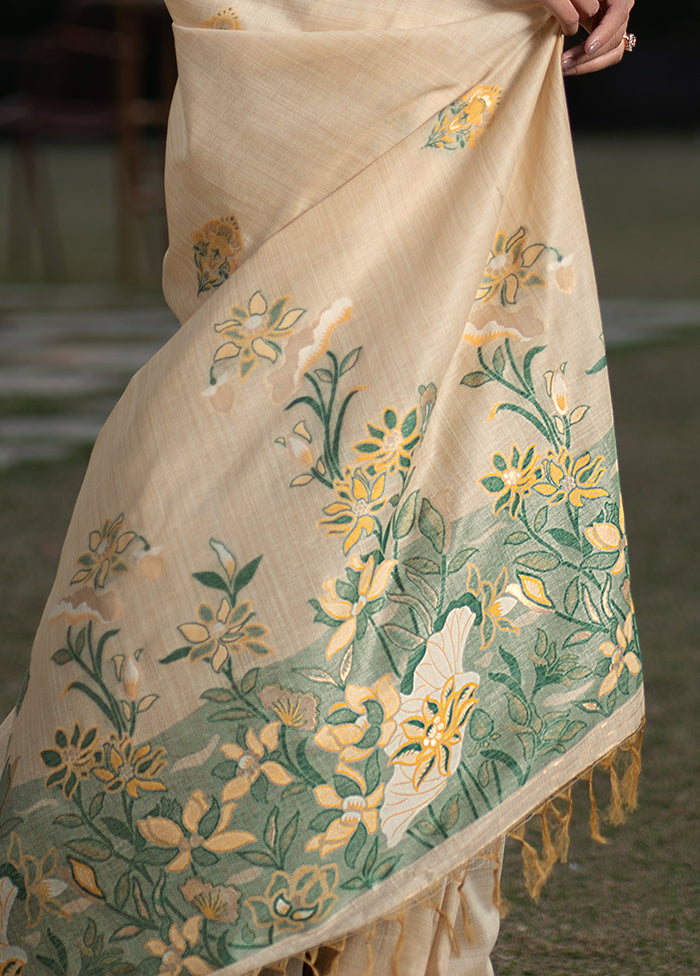 Yellow Silk Saree With Blouse Piece - Indian Silk House Agencies