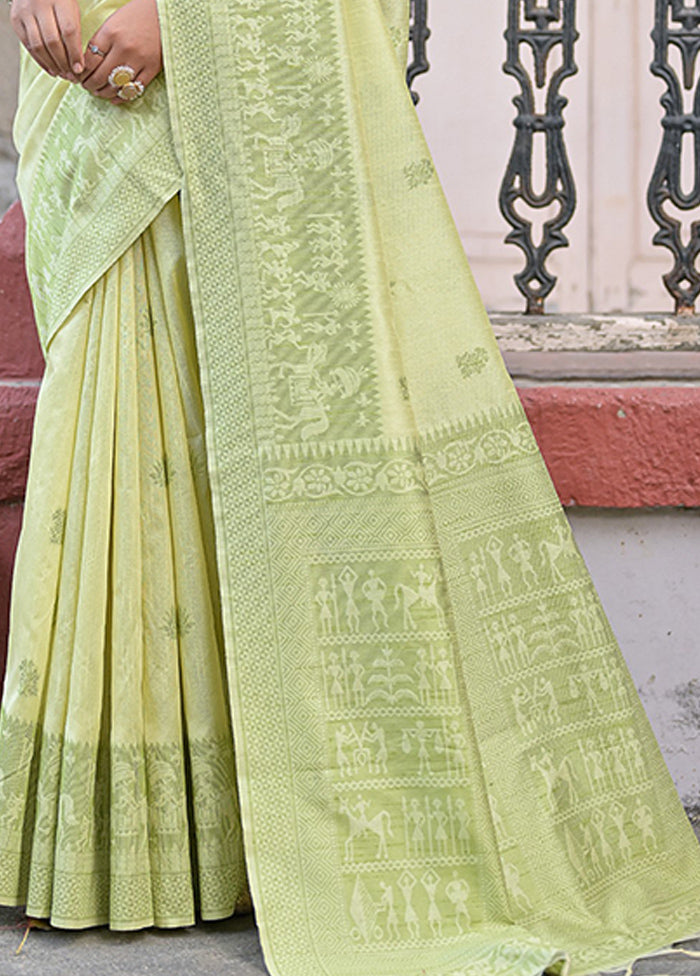 Mehendi Dupion Silk Saree With Blouse Piece