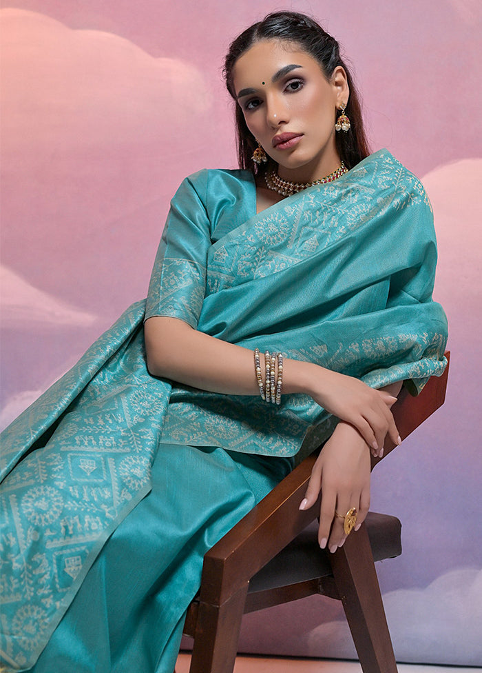 Firoza Dupion Silk Saree With Blouse Piece