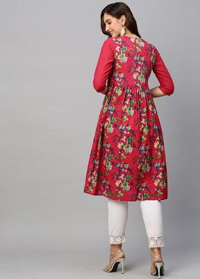 Pink Readymade Cotton Kurti VDHFA05072048 - Indian Silk House Agencies
