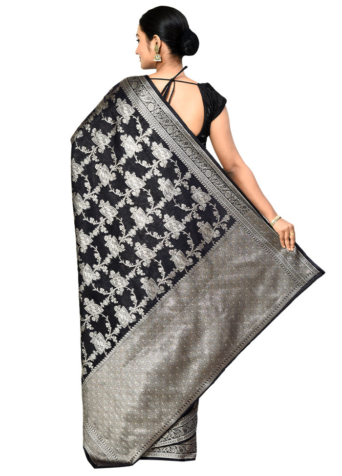 Black Georgette Saree With Blouse Piece