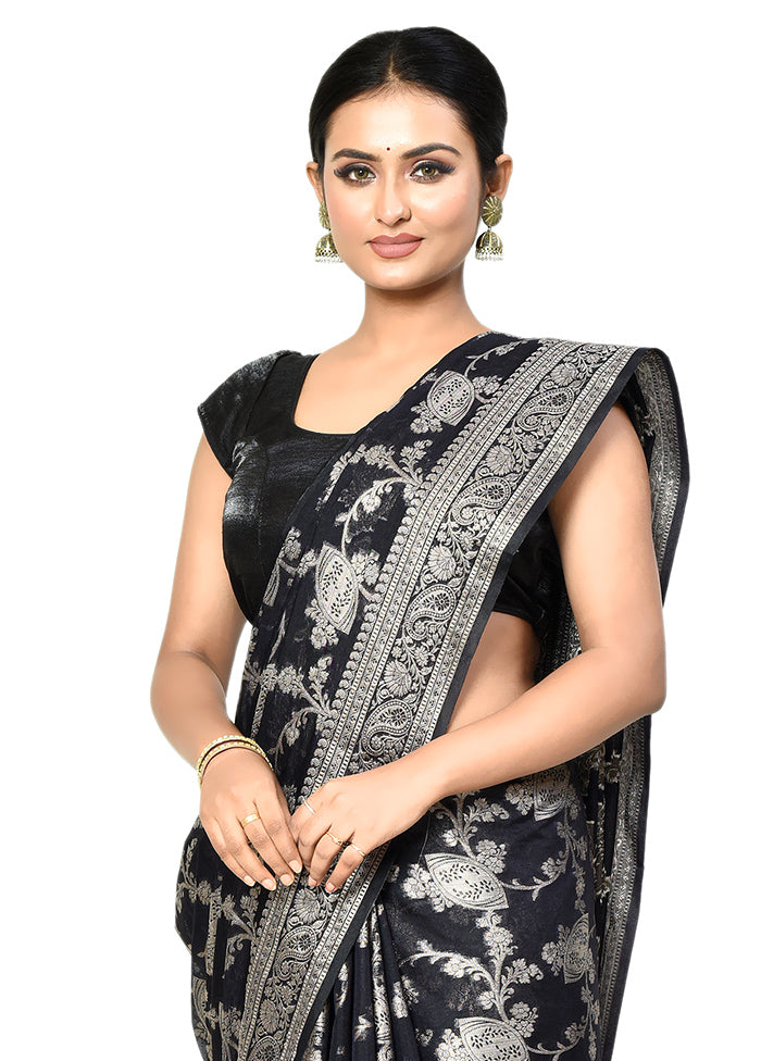 Black Georgette Saree With Blouse Piece